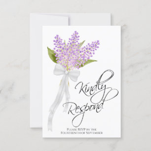 Tarjeta De Confirmación De Asistencia Boda Bouquet de acuarela Lilacs