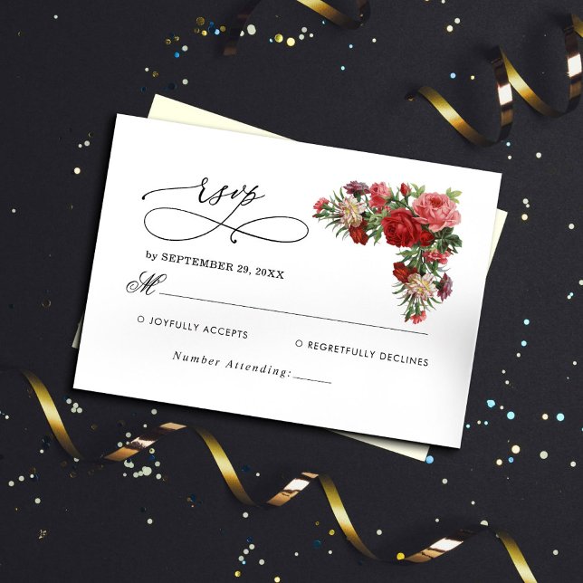 Tarjeta De Confirmación De Asistencia Boda Bouquet Elegante Presupuestario (Subido por el creador)