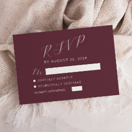 Tarjeta De Confirmación De Asistencia Boda Burgundy de Caligrafía Moderna