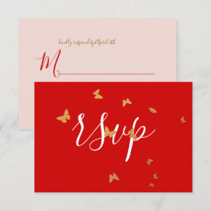 Tarjeta De Confirmación De Asistencia Boda Cake Butterflies