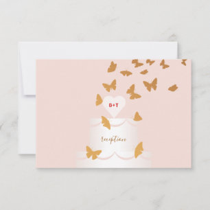 Tarjeta De Confirmación De Asistencia Boda Cake Butterflies