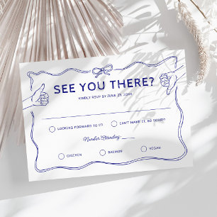 Tarjeta De Confirmación De Asistencia Boda caprichosa con dibujos a mano alzada