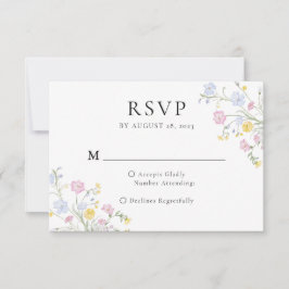 Tarjeta De Confirmación De Asistencia Boda caprichosa elegante rococó con cresta floral