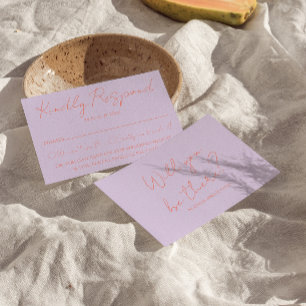 Tarjeta De Confirmación De Asistencia Boda caprichoso Retro Funky Colorful Pastel Whimsi