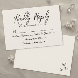 Tarjeta De Confirmación De Asistencia Boda caprichoso y caprichoso de mano simple