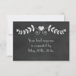 Tarjeta De Confirmación De Asistencia Boda Cardíaco de Chalkboard