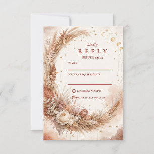 Tarjeta De Confirmación De Asistencia Boda Celestial Boho Atemporal