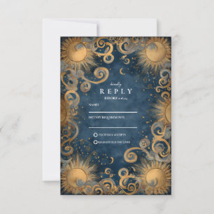 Tarjeta De Confirmación De Asistencia Boda Celestial del Sol de Medianoche