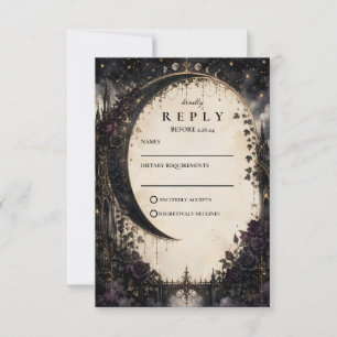 Tarjeta De Confirmación De Asistencia Boda Celestial Gótica