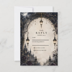 Tarjeta De Confirmación De Asistencia Boda Celestial Gótica Malhumorada