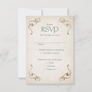 Tarjeta De Confirmación De Asistencia Boda Celta Medieval Fantasy