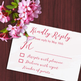 Tarjeta De Confirmación De Asistencia Boda Cereza Roja