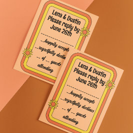 Tarjeta De Confirmación De Asistencia Boda Citrus Sixties