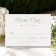 Boda Clásica de Caligrafía en Verde Oliva