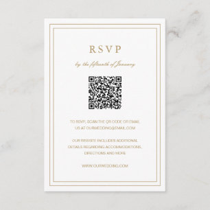Tarjeta De Confirmación De Asistencia Boda clásica elegante de oro