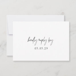 Tarjeta De Confirmación De Asistencia Boda clásica elegante en blanco y negro