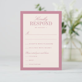 Tarjeta De Confirmación De Asistencia Boda clásica elegante rosa y crema