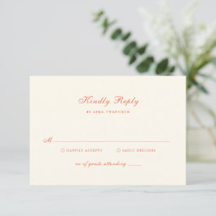Tarjeta De Confirmación De Asistencia Boda Clásica Moderna de Terracota Elegante