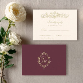 Tarjeta De Confirmación De Asistencia Boda Clásica Romántica Vintage Jardín Regencia