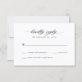 Tarjeta De Confirmación De Asistencia Boda Clásica Tipografía Moderna Simple y Elegante