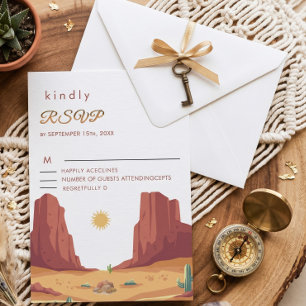 Tarjeta De Confirmación De Asistencia Boda clásica viral del desierto de terracota boho