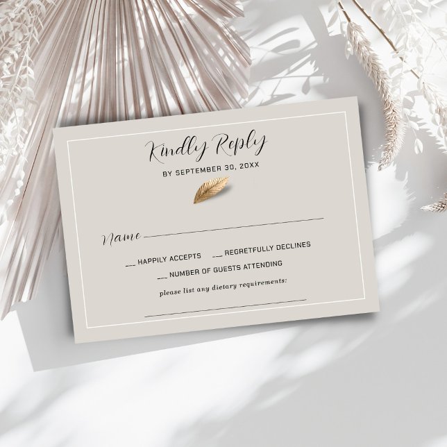 Tarjeta De Confirmación De Asistencia Boda clásica y elegante (Subido por el creador)