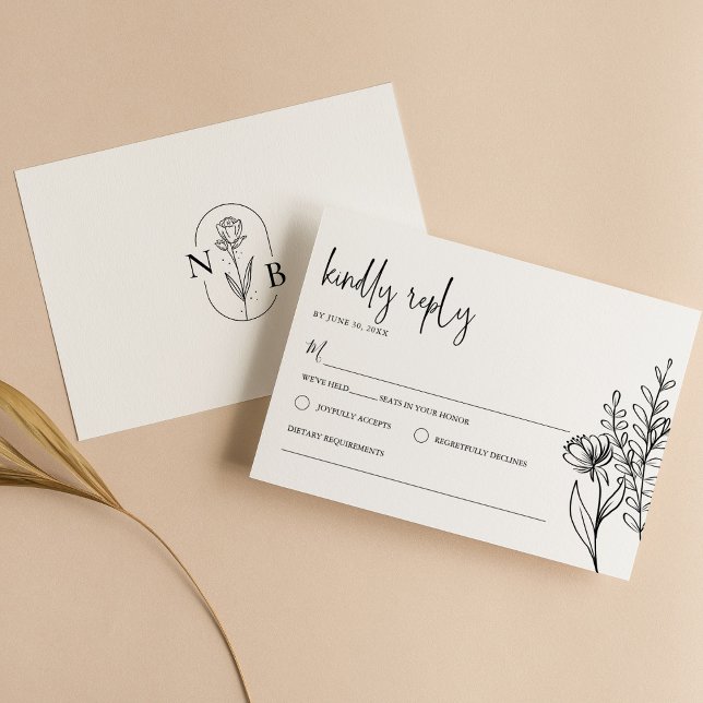 Tarjeta De Confirmación De Asistencia Boda Clásico Blanco Blanco Blanco Sencillo Moderno (Subido por el creador)