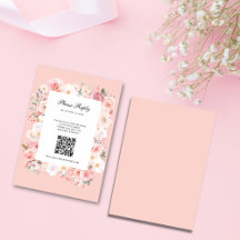 Boda Código QR Marco Rosa Claro Rosa de Primavera