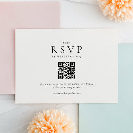 Tarjeta De Confirmación De Asistencia Boda Código Qr Moderno y Limpio