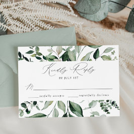 Tarjeta De Confirmación De Asistencia Boda con abundante vegetación
