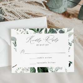 Tarjeta De Confirmación De Asistencia Boda con abundante vegetación
