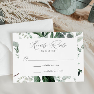 Tarjeta De Confirmación De Asistencia Boda con abundante vegetación