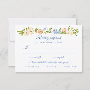 Tarjeta De Confirmación De Asistencia Boda con borde floral