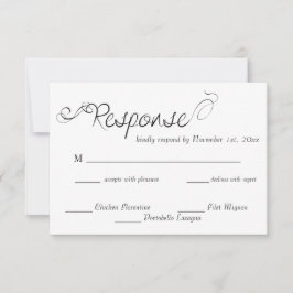 Tarjeta De Confirmación De Asistencia Boda con Caligrafía Elegante