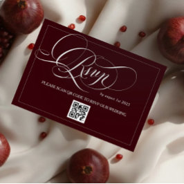 Tarjeta De Confirmación De Asistencia Boda con caligrafía elegante de Borgoña
