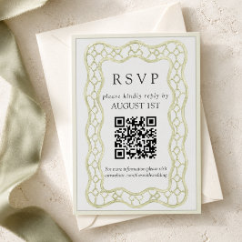 Tarjeta De Confirmación De Asistencia Boda con enrejado francés en verde salvia