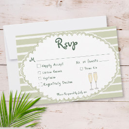 Tarjeta De Confirmación De Asistencia Boda con Estilo Costero Palma Sol