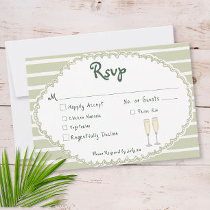 Tarjeta De Confirmación De Asistencia Boda con Estilo Costero Palma Sol