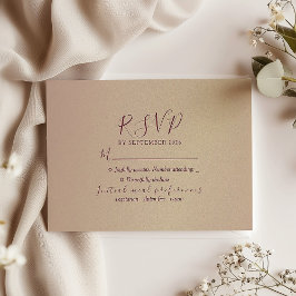 Tarjeta De Confirmación De Asistencia Boda con letra Burgundy sencilla
