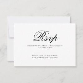 Tarjeta De Confirmación De Asistencia Boda con letra elegante clásica