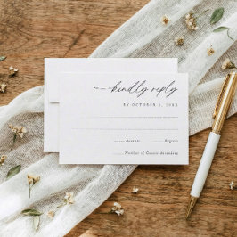 Tarjeta De Confirmación De Asistencia Boda con letra elegante simple