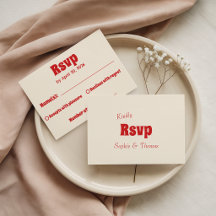 Boda con tipografía vintage roja y crema
