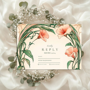 Tarjeta De Confirmación De Asistencia Boda Coral Bloom