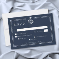 Boda Costera Ancla Náutica Minimalista Azul Blanco
