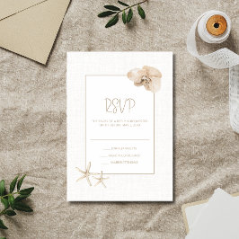 Tarjeta De Confirmación De Asistencia Boda costero elegante