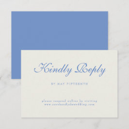 Tarjeta De Confirmación De Asistencia Boda Crema Texto Azul