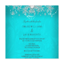 Boda Cristal Teal Perla Copo de Nieve Plateado Inv