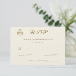Tarjeta De Confirmación De Asistencia Boda Cruz Católica Mariana de Oro