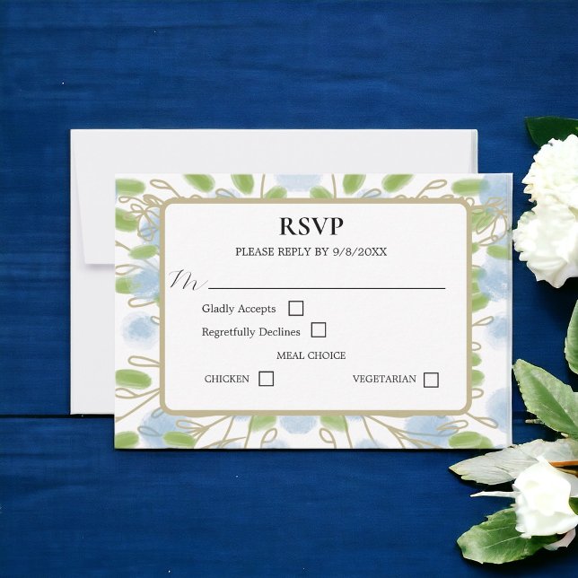 Tarjeta De Confirmación De Asistencia Boda de acuarela artística moderna (An elegant way to get a response to who will be coming to the reception)