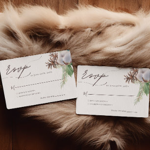 Tarjeta De Confirmación De Asistencia Boda de acuarela de Poinsettia floral